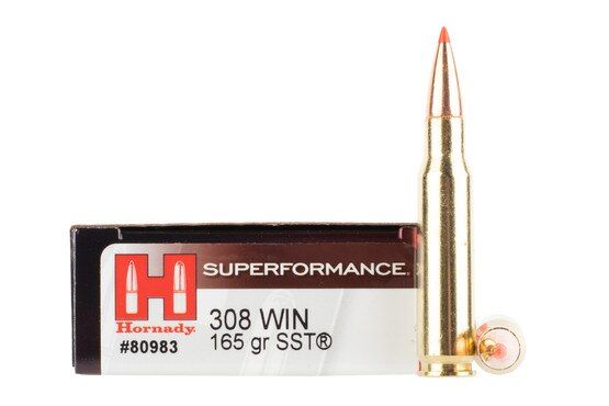 Hornady Superformance 308 winchester ammo is loaded with the super shock tip bullet